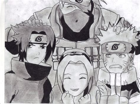 Team 7 By Johnx13 Team 7 Naruto Sketch Naruto Team 7