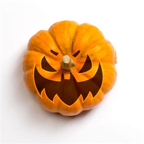 Cara De Calabaza De Halloween De Scary Jack Aislado Foto Premium