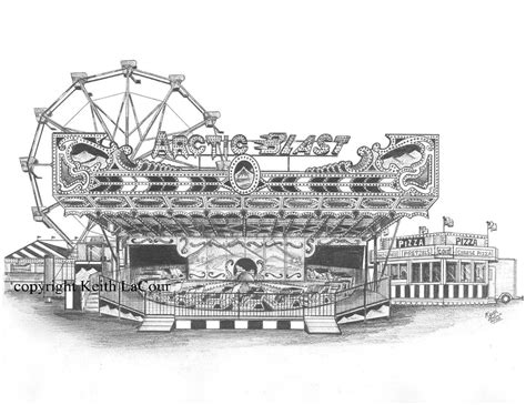 Artic Blast Himalaya Carnival Ride Pencil Drawing Pencil D Flickr