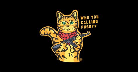 PUSSY Cat Sticker TeePublic