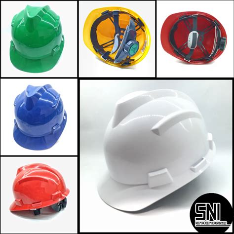 Helm Safety Proyek Fastrack Tali Putar Enzo Putih Kuning Merah Hijau