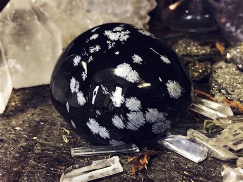 Snow flake obsidian Quartz polished Crystals-Moon Charged | Etsy