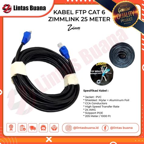 Jual Kabel Lan Cat6 FTP STP Outdoor 25 Meter Siap Pakai Kabel Shopee