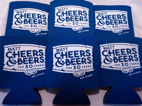 Cheers And Beers 30 Years Birthday Party Favors Can Coolers Personalized