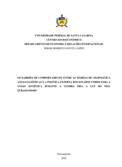 Os Padr Es De Comportamento Entre As Teorias De Geopol Tica Anglo