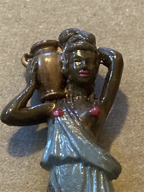 VINTAGE MINIATURE HALF Nude Woman Metal Tiny Miniatures Woman Water Jug Dark 37 89 PicClick CA