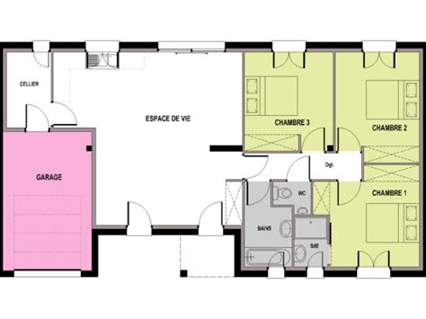 Plan Maison 110m2 Plain Pied 3 Chambres Ventana Blog