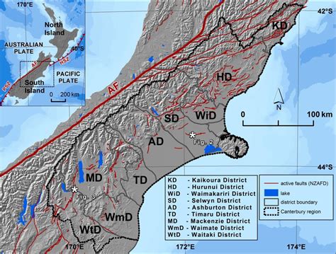 Location Map Of The Canterbury Region And Its Territorial Authority