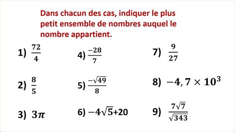 ENSEMBLES DE NOMBRES EXERCICE 2 TRONC COMMUN SCIENTIFIQUE ET