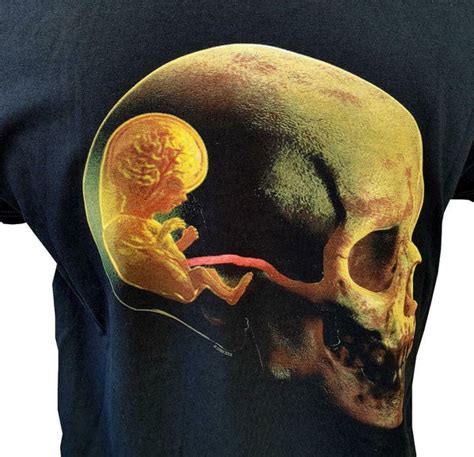 Anvil Mens Tool Skull Baby Fetus Graphic Black Short Sleeve Shirt Siz