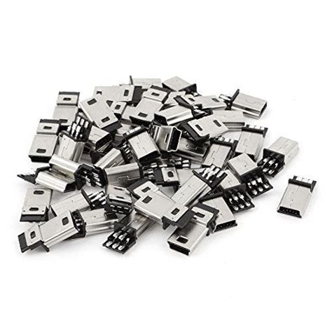 GetUSCart Uxcell 45Pcs Mini USB 5pin Type B Male Connector PCB Mount