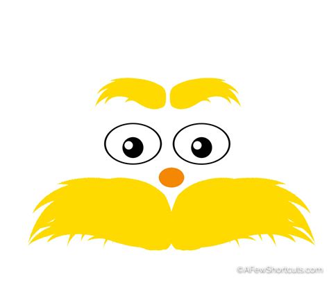 The Lorax Mustache And Eyebrow Template