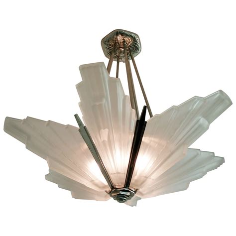 French Art Deco Geometric Chandelier For Sale At 1stdibs