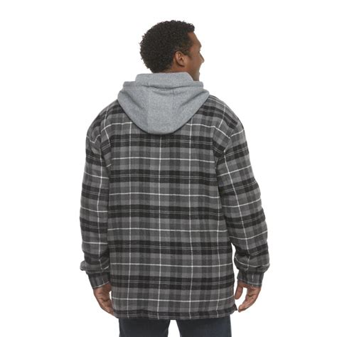 Northwest Territory Mens Big And Tall Hooded Flannel Shirt Jacket Plaid