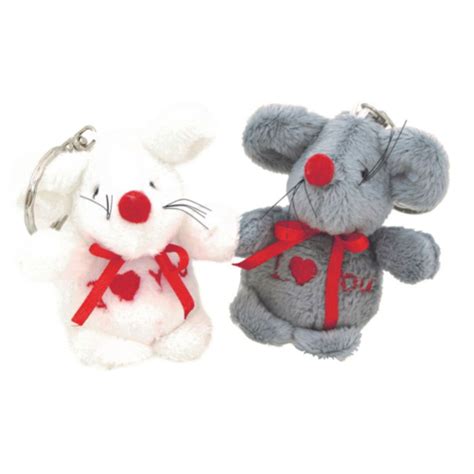 Kosedyr Nøkkelring Mus I Love You 7 cm 1 stk Ass Produktbutikken no