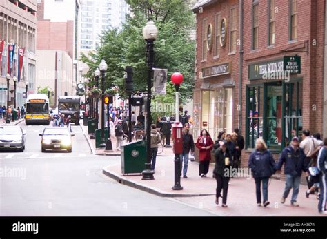 Boston street scene Stock Photo - Alamy