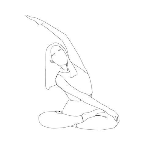 Premium Vector Yoga Girl Continuous Line Drawing Minimalist Design