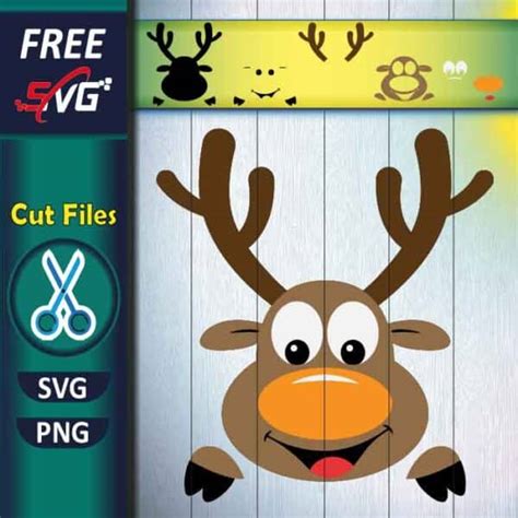 Reindeer Face Svg Free Reindeer Christmas Svg Free