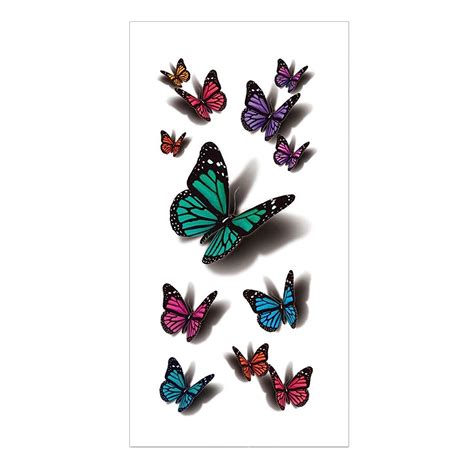 Zitiany Flowers Temporary Tattoos Stickers Roses Butterflies And Multi Colored