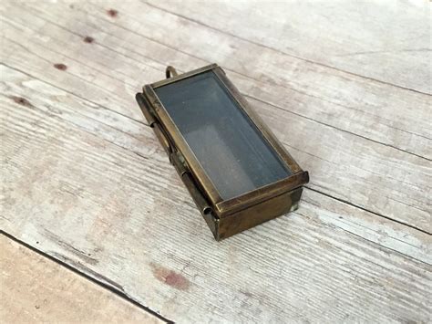 Small Bronze Glass Door Shadow Box Rectangle Locket Box Etsy