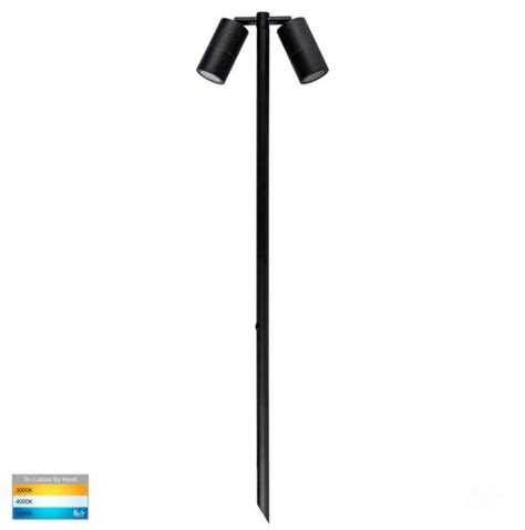 HV1425T Tivah Black TRI Colour Double Adjustable LED Bollard Spike Light