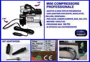 Mini Compressore Portatile Professionale Auto Moto Bici Canotti Palloni