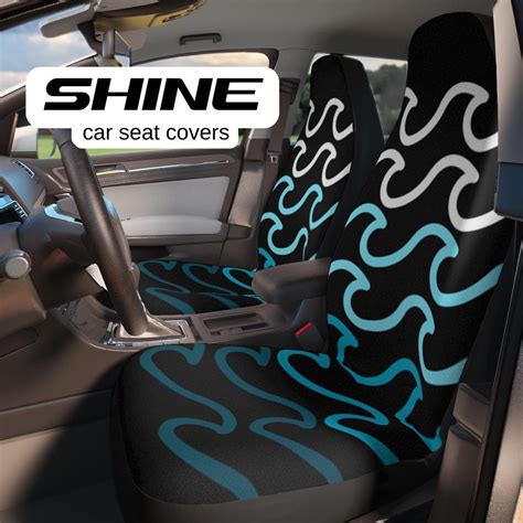 Wavy Water Blue Car Seat Covers Beach Car Accessories Blue Waves