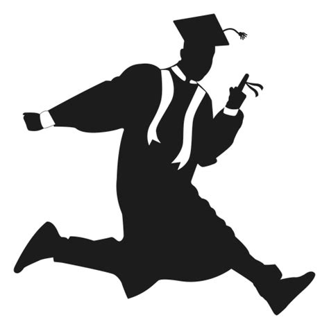 Jumping Graduate Holding Diploma Silhouette AD AD Affiliate