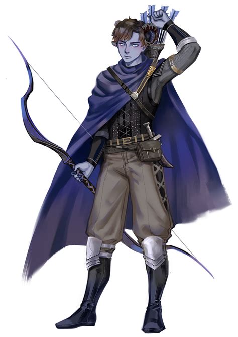 [OC][Art] Hadronos, Tiefling Fighter (art by DoMyzu) - DnD | Concept art characters, Character ...