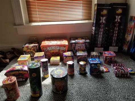 My fireworks stash. Just gotta wait for the roman candles and a few more to be brought. : r ...