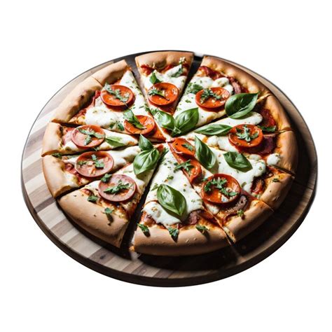 Premium PSD Italian Pizza Peperoni On Wooden Table Isolated Ai