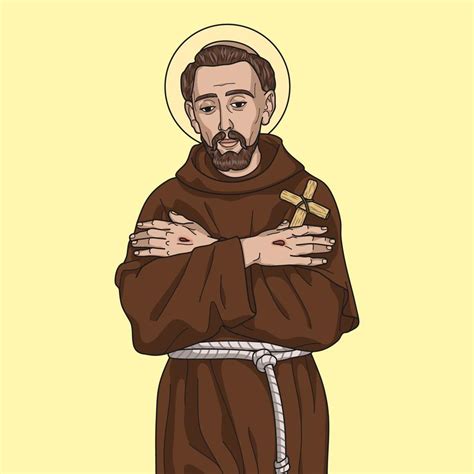 Saint Francis Of Assisi Colored Vector Illustration 12255973 Vector Art At Vecteezy