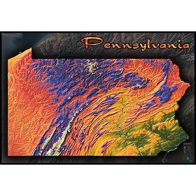 Map of Pennsylvania | 3D Topography of Appalachians