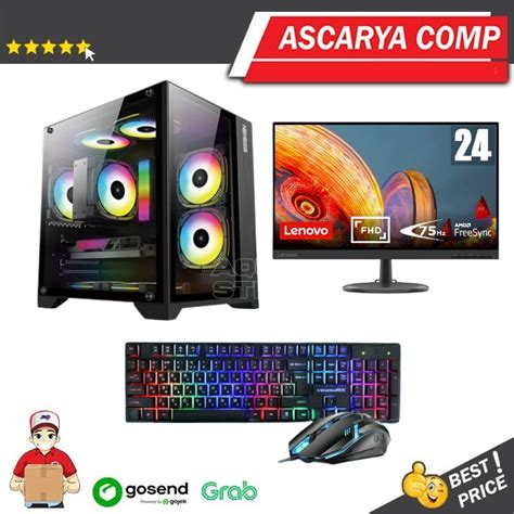 Jual PC GAMING Lengkap Ryzen 5 5600G Monitor LED 24Inch Keyboard