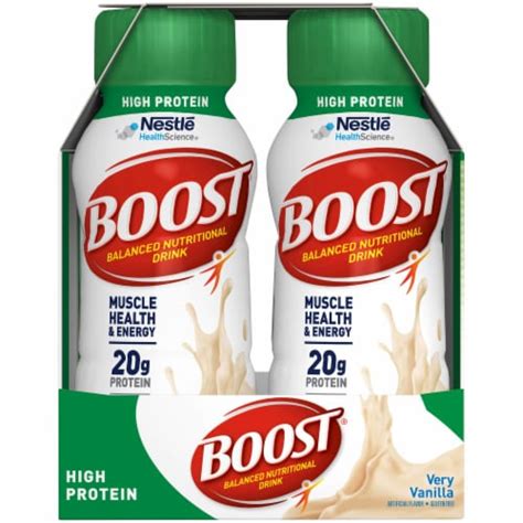 Nestle Boost High Protein Balanced Nutritional Drink Very Vanilla 8 Oz