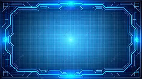 Digital Blue Tech Background Blue Tech Futuristic Borders Blue