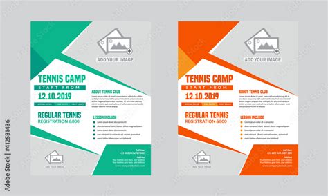 Tennis Flyer Template Design fully editable Stock Vector | Adobe Stock