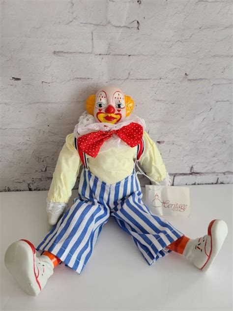 Vintage Porcelain Clown Doll By Heritage Collectors Etsy