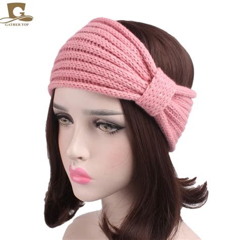 Women Knotted Style Turban Knit Headband Ear Warmer Handmade Headbands