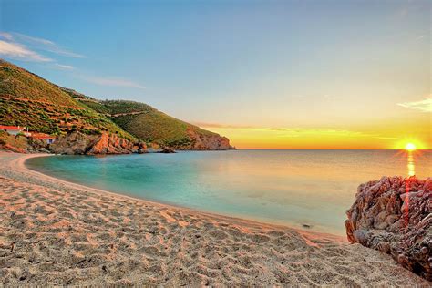 The Sunrise At The Beach Kalamos In Evia Greece Photograph By