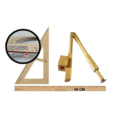 Kit Geom Trico Do Professor Mdf R Gua Cm Compasso Para Quadro