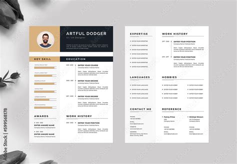 Simple Resume Stock Template | Adobe Stock