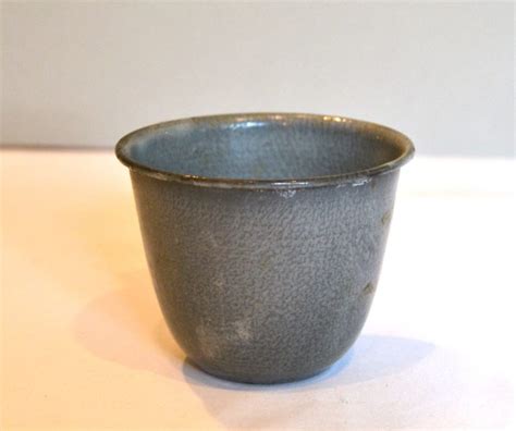 Bargain John S Antiques Antique Gray Graniteware Drinking Cup Gray