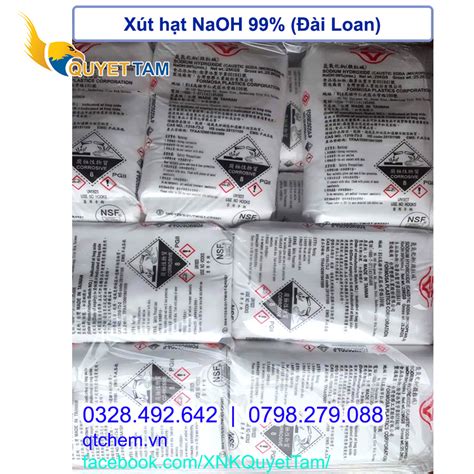 Xút hạt Đài Loan NaOH 99 Caustic Pearl 25kg bao CÔNG TY TNHH