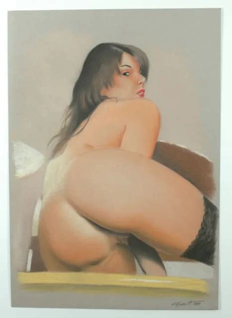 Weiblicher Akt Original Drawing Zeichnung Nude Woman Pin Up Naked