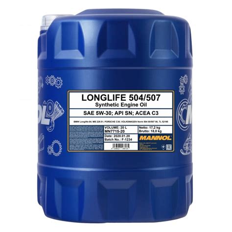 MANNOL LONGLIFE 504/507 API SN W30 - Öle und Pflegemittel für Auto, M
