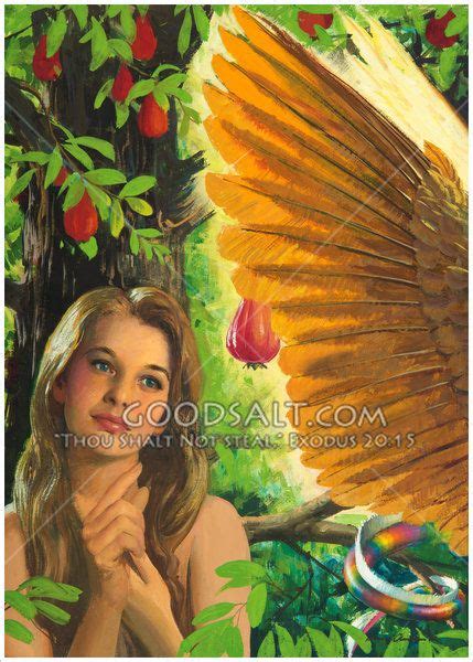 Eve admires the winged serpent | Adam and eve, Bible pictures, Art