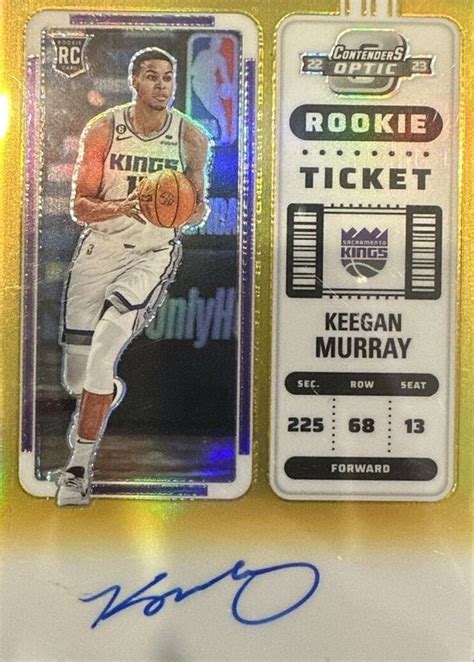 Keegan Murray 2022 Contenders Optic 132 Rookie Ticket Auto Gold 10