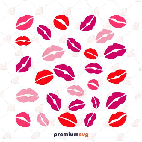 Different Color Lips Pattern SVG Kisses SVG Vector Files PremiumSVG