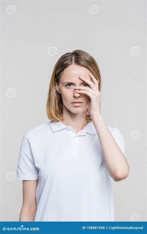Attractive Frightened Woman Stock Photo Image Of People Frightened